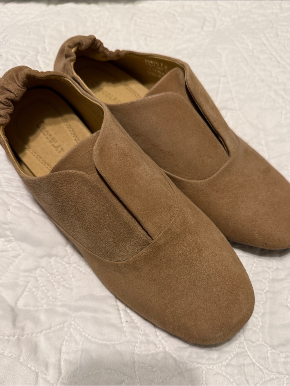 Chocolat Blu Tan Suede Slip-On Loafers
